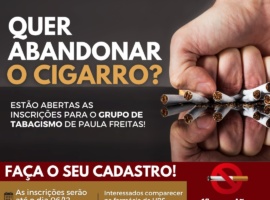 🚬 Grupo de apoio aberto e gratuito à população que deseja parar de fumar: