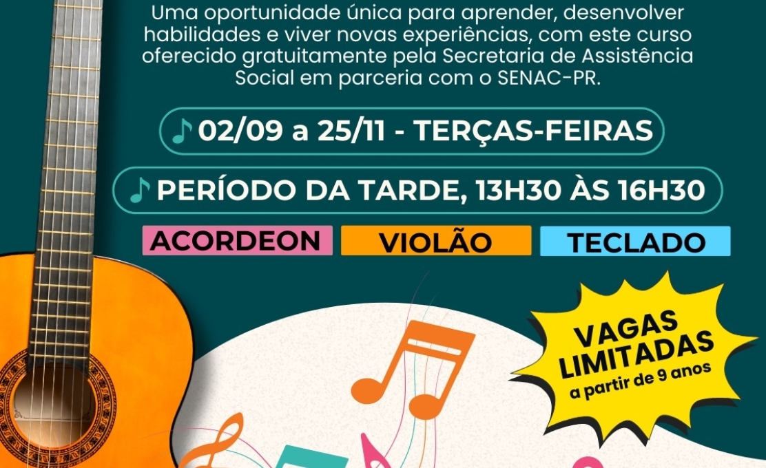 Curso gratuito Educação Musical