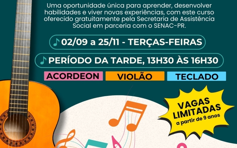 Curso gratuito Educação Musical