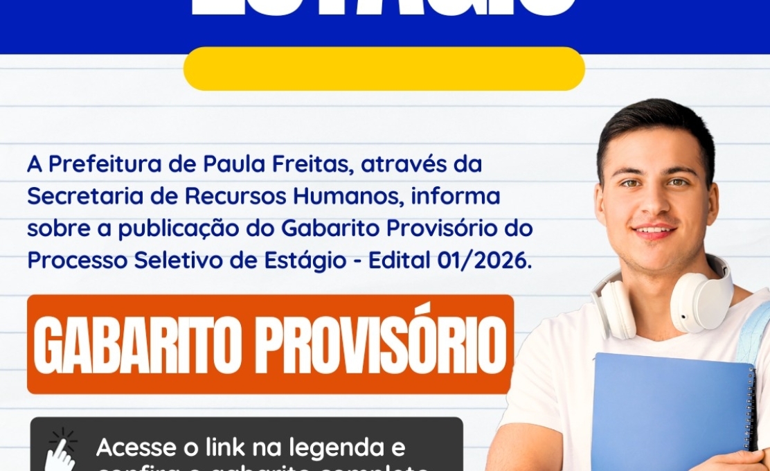 Gabarito Provisório do Processo Seletivo de Estágio - Edital 01/2026