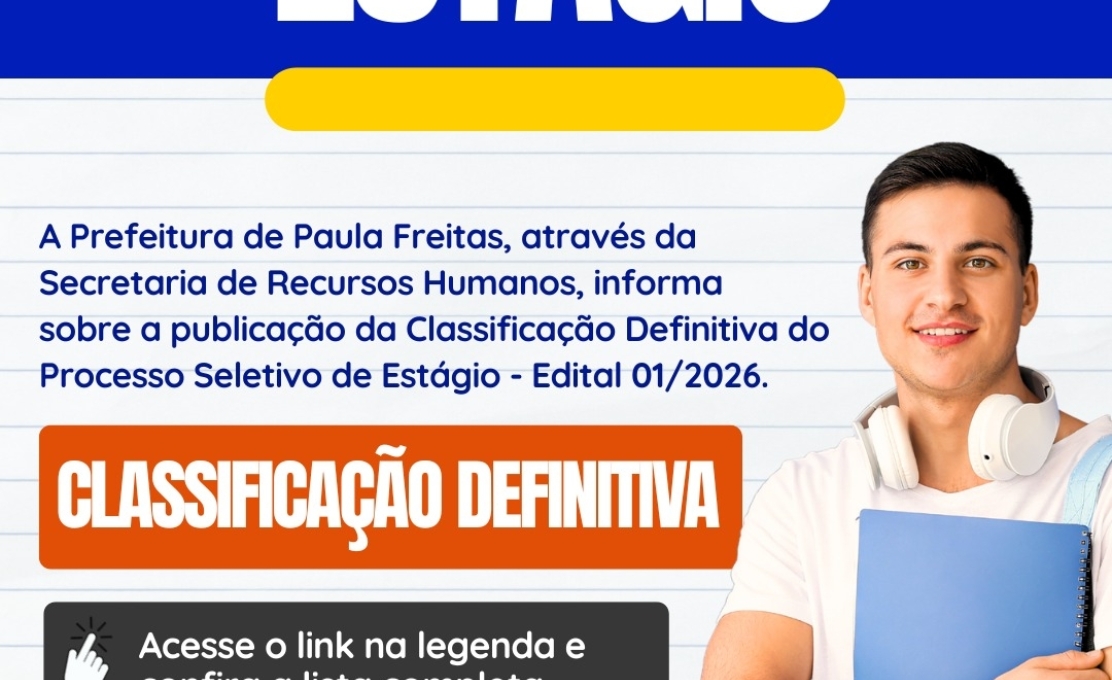 Classificação Definitiva do Processo Seletivo de Estágio - Edital 01/2026