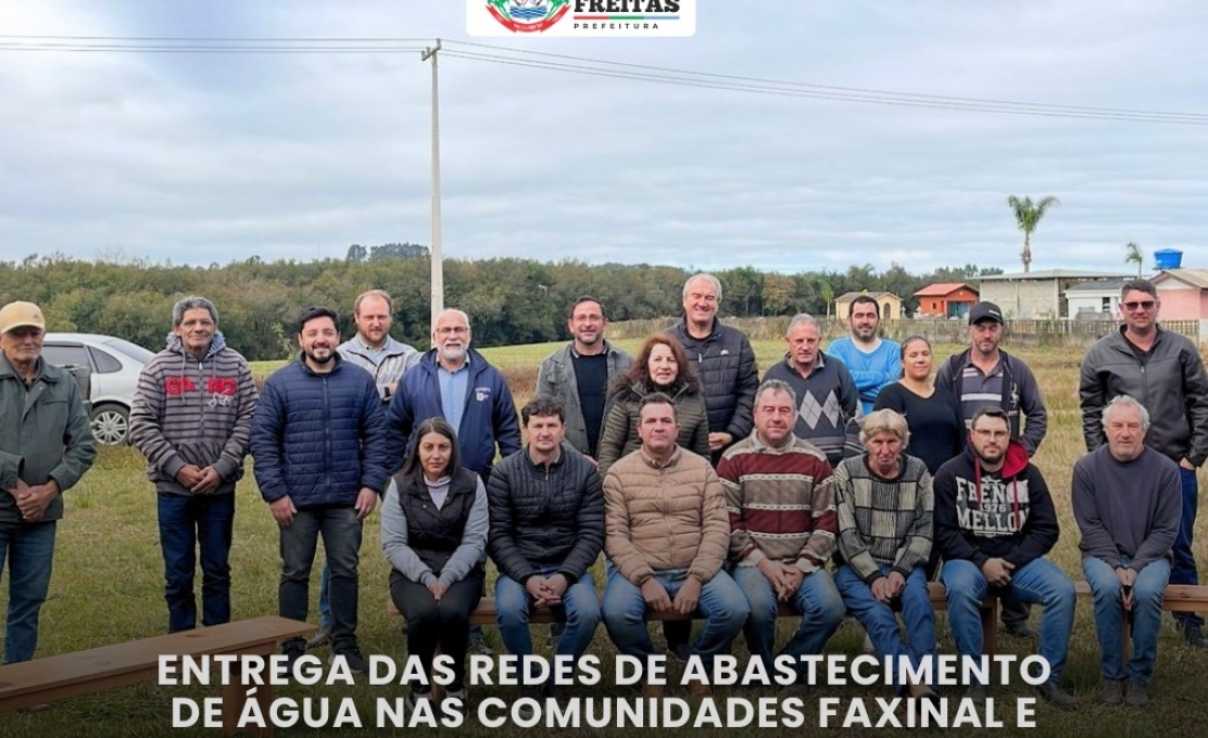 Redes de abastecimento de água nas comunidades de faxinal e palmital do jararaca