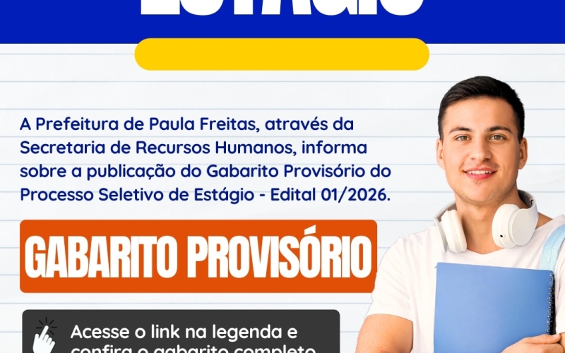 Gabarito Provisório do Processo Seletivo de Estágio - Edital 01/2026