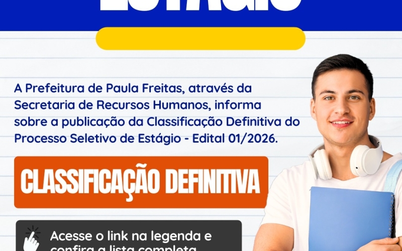 Classificação Definitiva do Processo Seletivo de Estágio - Edital 01/2026