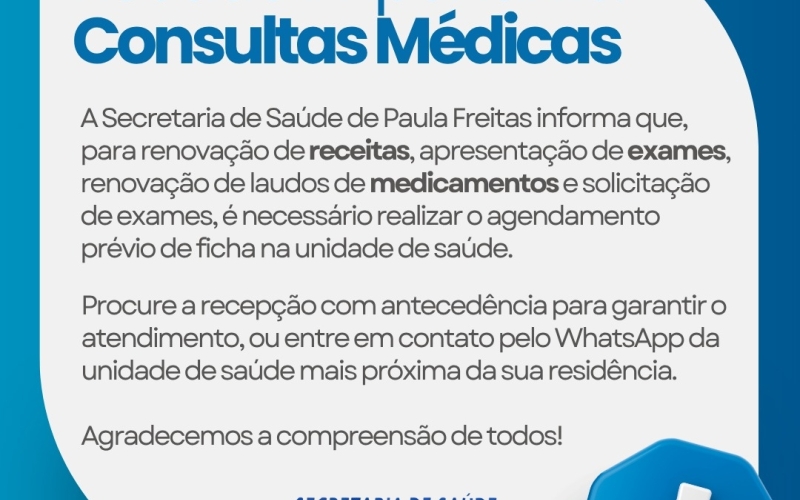 Agendamento prévio de consultas médicas