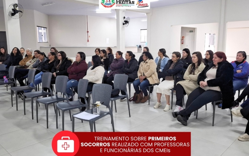 Treinamento de primeiros socorros para professoras e funcionarias das CMEIs